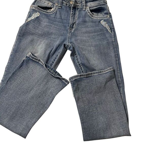 SKY Ladie’s Classic Pocket Bling Bootcut Jeans - Picture 1 of 12